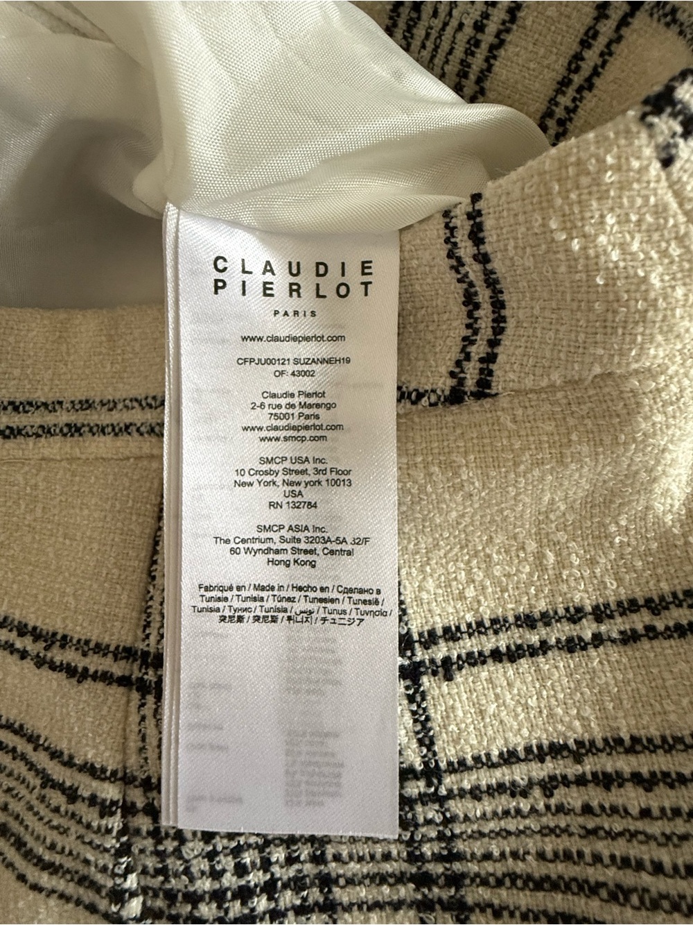 NWT Claudie Pierlot Suzanneh19 Checked Tweed Mini Skirt FR 36 - Picture 7 of 7
